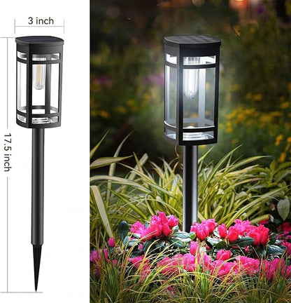 EXCMARK 16 Pack Solar Lights Outdoor Waterproof for Garden Pathway Walkway Driveway Yard Lawn Decorative Landscape Lighting. (Cool White Light, 16)