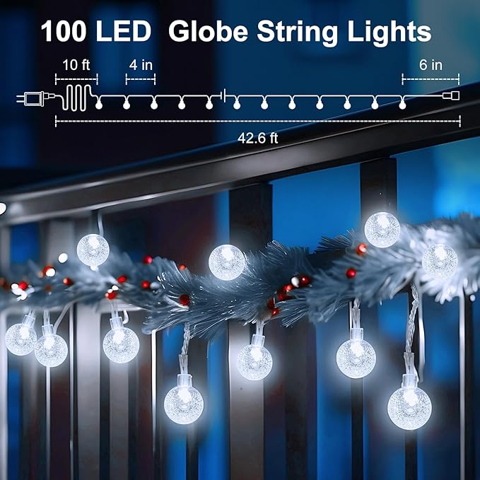 Christmas Fairy Lights, 33ft 100 LED Battery Twinkle Lights