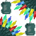 Christmas Patio String Lights 2-Pack, 18ft Waterproof