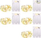 Christmas Fairy Lights 5-Pack, 20 LED Battery Twinkle Lights