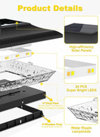 18-Pack Upgraded Solar Post Cap Lights for Fence, LED