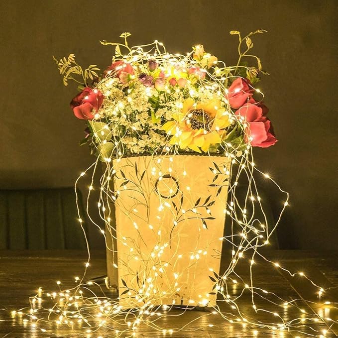 ZNYCYE Solar Waterfall Fairy Bunch Lights Outdoor Waterproof 200LEDs, 8 Modes Fairy Light, Solar String Lights for Outside, Firefly Vine Patio Garden Wedding Decorations Gardening Gifts for Mom