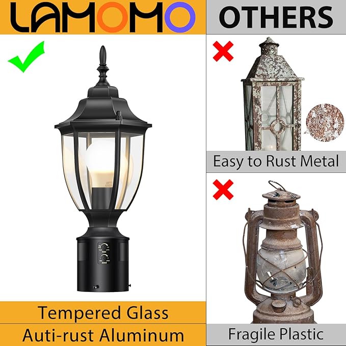 Pole Lantern with Planter, Solar Outdoor