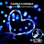 4-Pack Christmas String Lights, 1ft 50 LED Waterproof Twinkle Lights