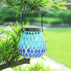 Mosaic Solar Garden Lanterns, Rustic Waterproof LED