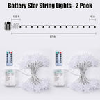 2-Pack 100 LED Christmas Twinkle Lights, 33ft Waterproof for Backyard