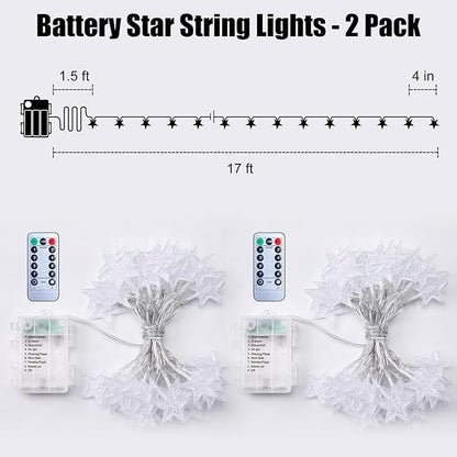 2-Pack 100 LED Christmas Twinkle Lights, 33ft Waterproof for Backyard