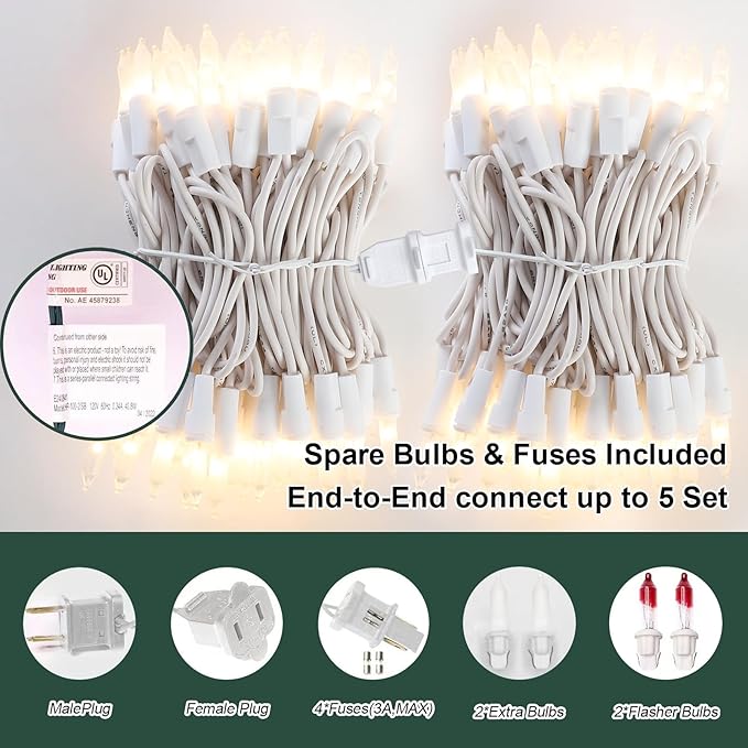Christmas Twinkle Lights, 21ft Waterproof for Backyard