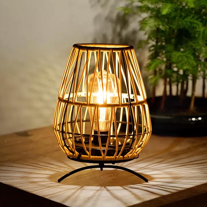 2PK Solar Lanterns Outdoor, Solar Hanging Lantern Lights with Stand Decorative Table Lamp for Garden Patio Courtyard Lawn