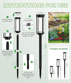 2-Pack Solar Path Lights, Outdoor Walkway LED