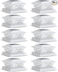 10-Pack 4-Mode Warm White Yard Post Cap Lights, Solar LED
