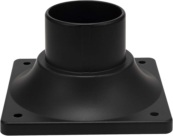 LIT-PaTH Outdoor Post Light Mounting Base, Pier Mount Base, 2-Pack, Black