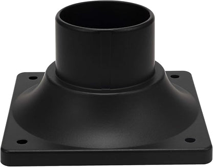 LIT-PaTH Outdoor Post Light Mounting Base, Pier Mount Base, 2-Pack, Black