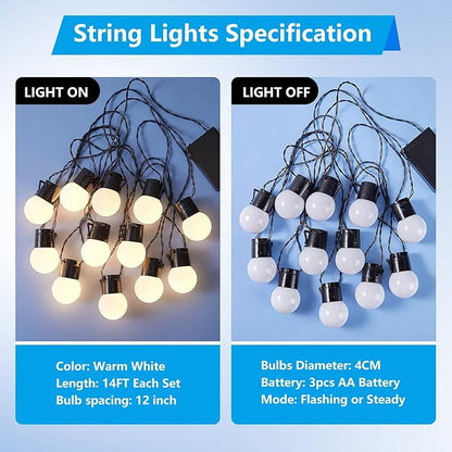 Christmas Twinkle Lights, 12ft Waterproof for Patio