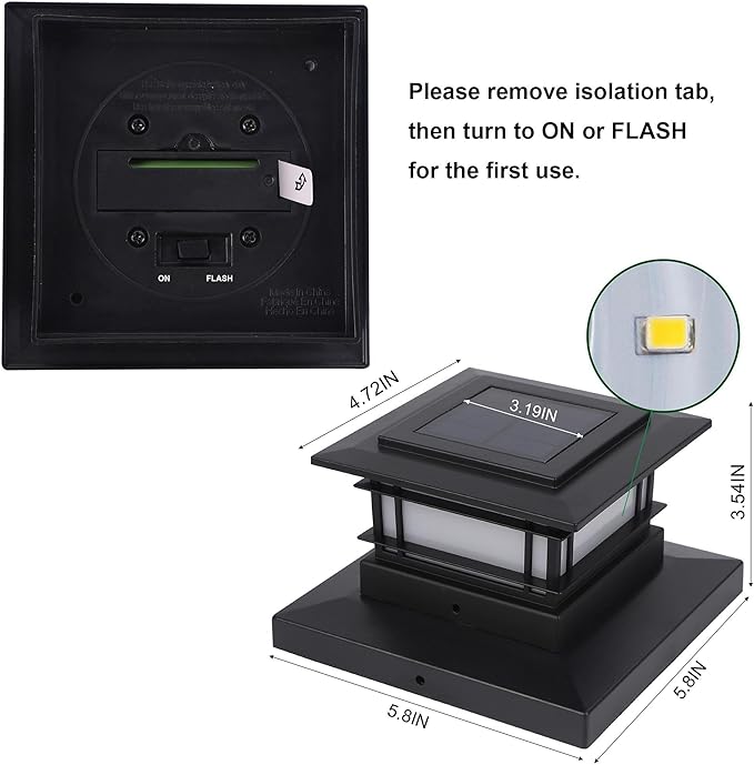 8-Pack Solar Fence Post Lights, Outdoor LED Caps