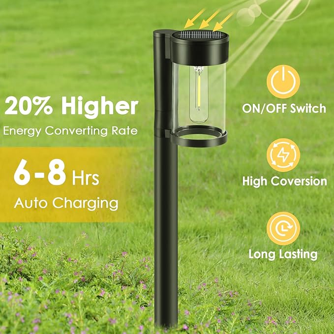 Solar Yard Path Lights 10-Pack, Waterproof