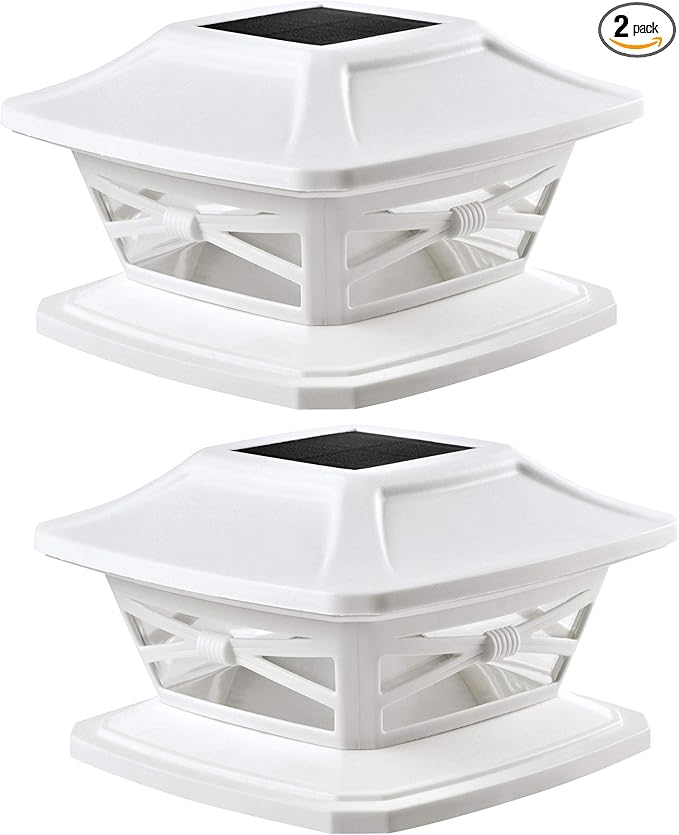 2-Pack Solar Post Cap Lights for Patio, LED