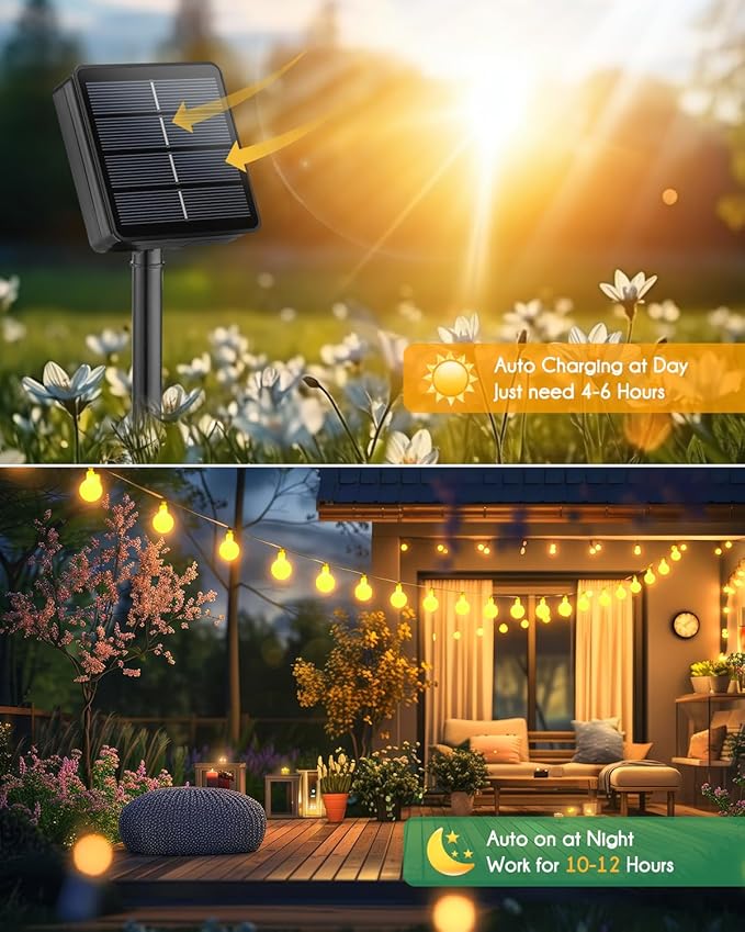 6ft String Lights for Porch, Waterproof LED