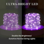 50 LED Christmas Twinkle Lights, 16ft Waterproof for Porch