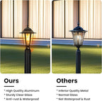 Black Solar Deck Post Lights, Outdoor LED Caps