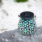 Mosaic Solar Lantern Set, Rustic Garden Lighting