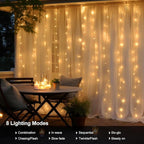 Outdoor String Lights, 8ft Warm White Waterproof LED