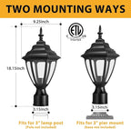 Lamp Post Light for Outdoor Posts, Waterproof