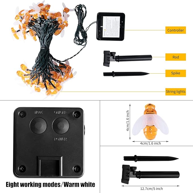 Christmas Porch String Lights, 31ft 50 LED Waterproof