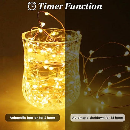 20ft Christmas LED String Lights, Waterproof Timer Lights
