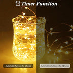 Christmas Fairy Lights 4-Pack, 20ft 60 LED Battery Twinkle Lights
