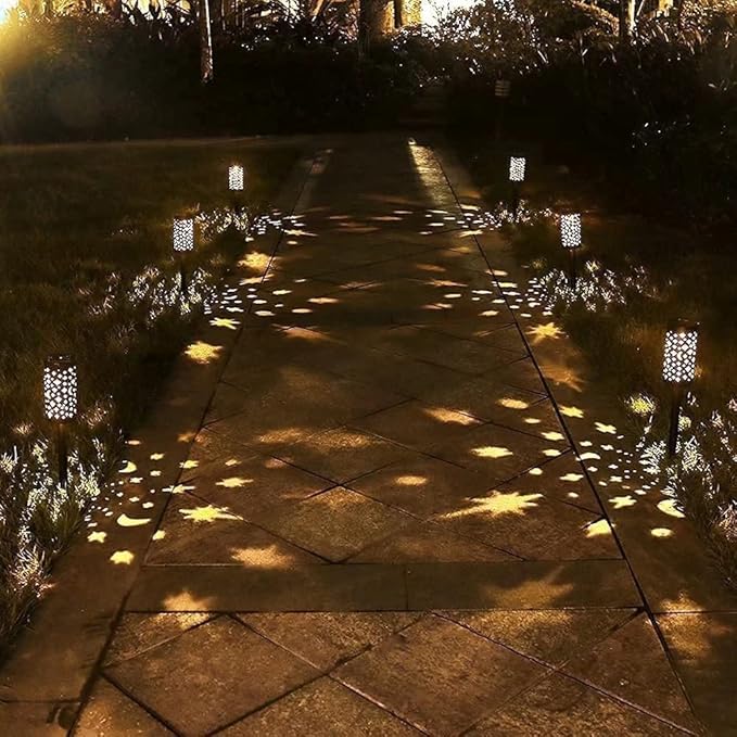 Black Solar Pathway Lights 6-Pack, Yard LED