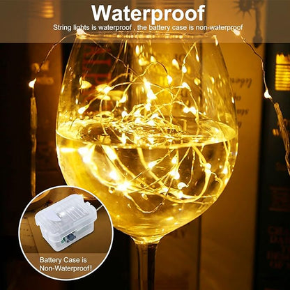 6-Pack Christmas LED String Lights, Waterproof Timer Lights