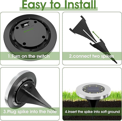INCX Solar Lights for Outside,8 Pack Solar Light Outdoor Waterproof, Garden Lights Landscape Lighting for Patio Pathway Lawn Driveway Walkway White