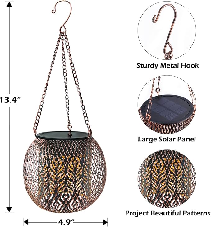 Backyard Solar Lantern Set 2-Pack, Elegant Yard Lighting