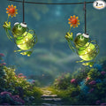 2-Pack Frog Solar Hanging Lantern, Outdoor Pendant