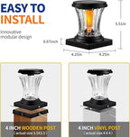 4-Pack Solar Post Cap Lights for Patio, LED