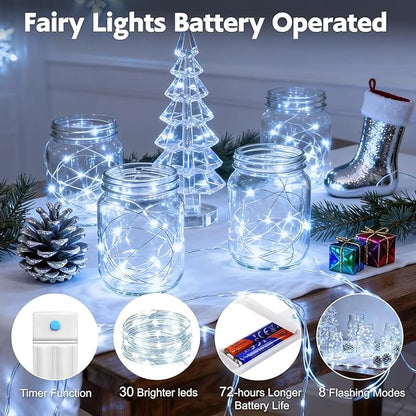 12-Pack 10ft LED Patio String Lights, Waterproof Outdoor