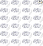 24-Pack White Patio String Lights, 7ft Weatherproof LED
