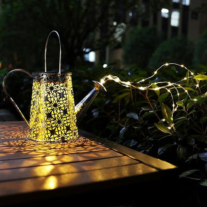 Solar Watering Can Lights, Large Retro Metal Hanging Solar Lights Outdoor Waterproof, Birthday Gifts for Women Mom Grandma Garden Decor Yard Light LED Decoration Outside for Porch Lawn Patio
