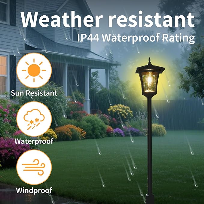 63" Solar Lamp Post Light,Outdoor Waterproof Solar Post Light,Garden Lights for Backyard, Pathway, Patio,Lawn, Driveway Decor