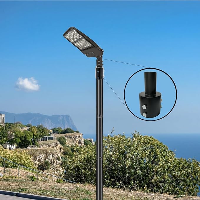 Slip Fitter Light Pole Adapter - for 4 inch Round Pole, 2 3/8 inch Round Tenon Adapter for Led Parking Lot Lights Shoebox Street Post Light Metal Outdoor Mount Bracket