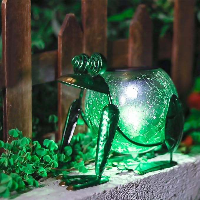 Classic Frog Solar Lanterns for Porch, Waterproof LED