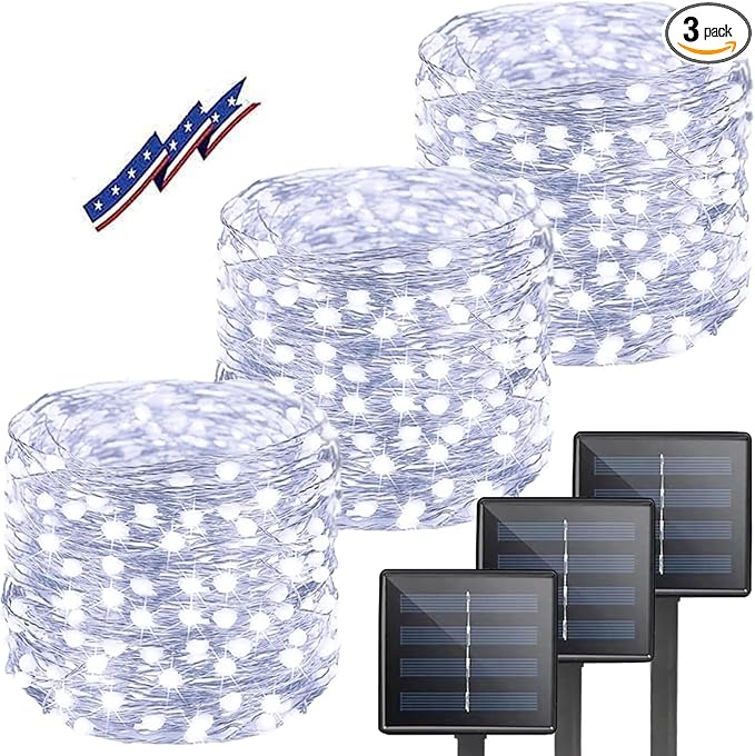 3-Pack Deck String Lights, 120ft Cool White LED
