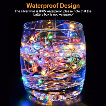 7ft Silver Outdoor Edison String Lights, Weatherproof