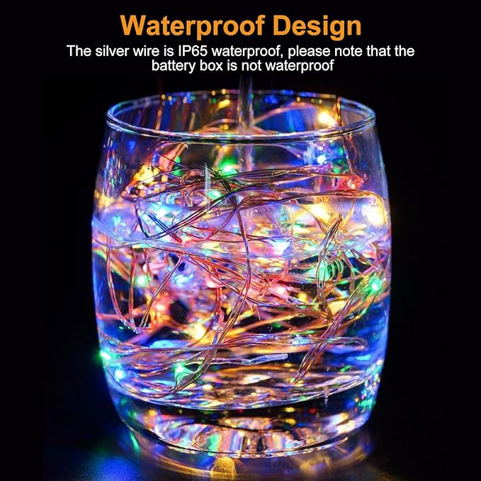 7ft Silver Outdoor Edison String Lights, Weatherproof