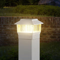 White Solar Deck Post Lights, Outdoor LED Caps