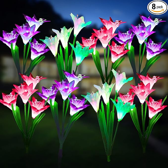Solar Walkway Path Lights 8-Pack, Waterproof