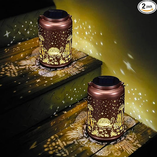 2 Pack Turtles Solar Lanterns Outdoor Waterproof - Mothers Day Gifts for Mom Grandma, Birthday Gifts for Women Solar Lights Outdoor Garden Decor for Outside, Patio, Outdoor, Yard