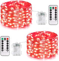 2-Pack 200 LED Christmas Twinkle Lights, 66ft Waterproof for Patio