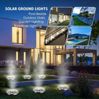 12-Pack Flat Solar Landscape Lights, Waterproof LED